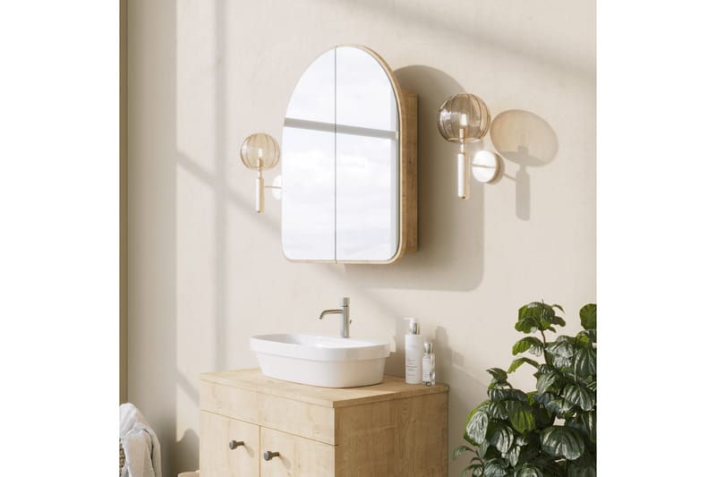 Overskap med speil Duigen 45 cm - Beige - Speilskap