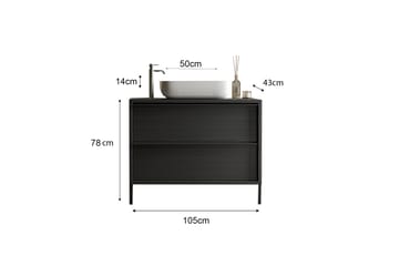 Parona Tvättställsskåp 105x78 cm - Svart - Oppbevaring - Oppbevaring til baderom - Servantskap & kommode