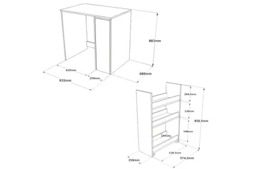 Rinorea Badrumsförvaring 93,5x88,3 cm - Brun - Oppbevaring - Oppbevaring til baderom