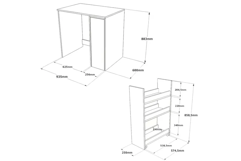 Rinorea Badrumsförvaring 93,5x88,3 cm - Brun - Oppbevaring - Oppbevaring til baderom
