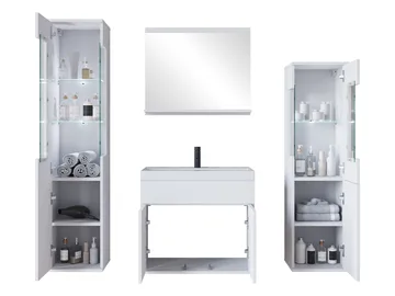 Serlin Baderomsmøbelsett med LED-belysning - Oppbevaring - Oppbevaring til baderom - Komplette møbelpakker
