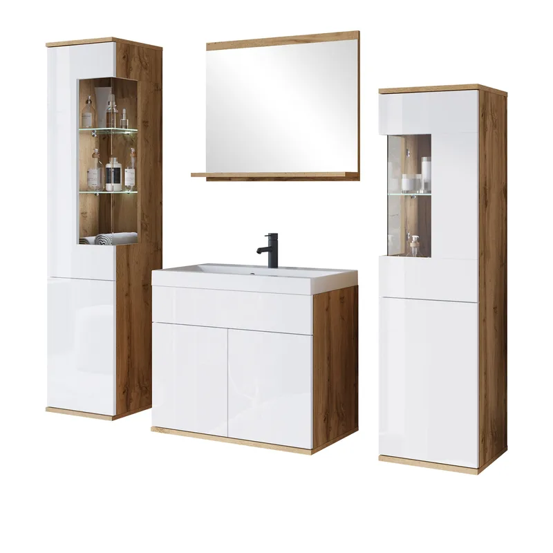 Serlin Baderomsmøbelsett med LED-belysning