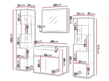 Serlin Baderomsmøbelsett - Oppbevaring - Oppbevaring til baderom - Komplette møbelpakker
