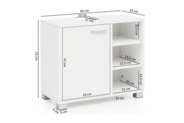 Servantensokkel Wohnling Foliert Sponplate 1 Dør 3 Lagringshyller Moderne - Oppbevaring - Oppbevaring til baderom - Veggskap & høyskap