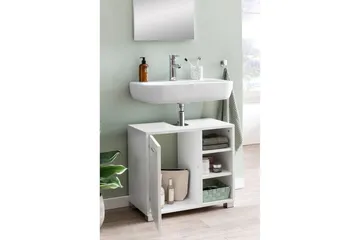 Servantensokkel Wohnling Foliert Sponplate 1 Dør 3 Lagringshyller Moderne - Oppbevaring - Oppbevaring til baderom - Veggskap & høyskap