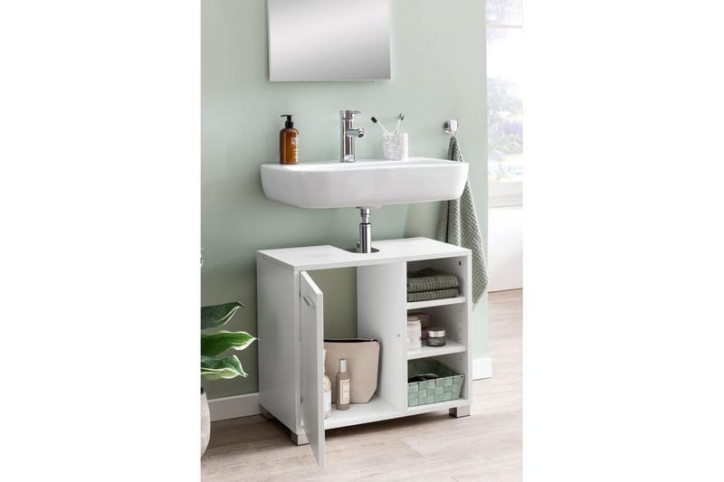 Servantensokkel Wohnling Foliert Sponplate 1 Dør 3 Lagringshyller Moderne - Oppbevaring - Oppbevaring til baderom - Veggskap & høyskap