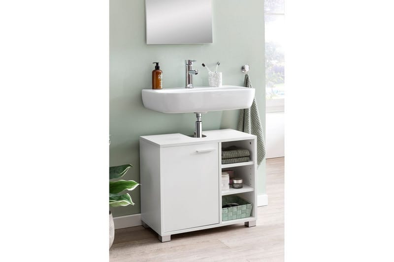 Servantensokkel Wohnling Foliert Sponplate 1 Dør 3 Lagringshyller Moderne - Oppbevaring - Oppbevaring til baderom - Veggskap & høyskap