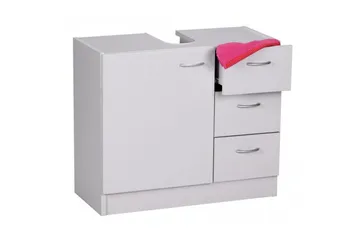 Servantensokkel Wohnling Foliert Sponplate 1 Dør 3 Skuffer Moderne - Oppbevaring - Oppbevaring til baderom - Veggskap & høyskap