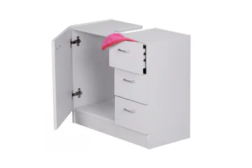 Servantensokkel Wohnling Foliert Sponplate 1 Dør 3 Skuffer Moderne - Oppbevaring - Oppbevaring til baderom - Veggskap & høyskap