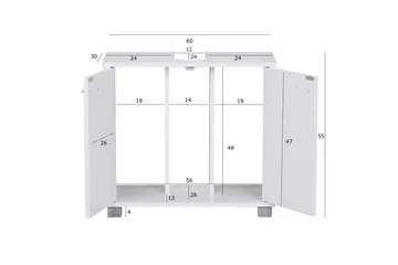 Servantensokkel Wohnling Foliert Sponplate 2 Dører Kontor Moderne - Oppbevaring - Oppbevaring til baderom - Veggskap & høyskap