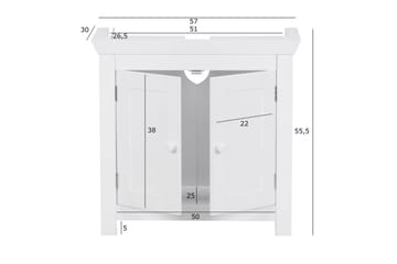 Servantensokkel Wohnling King Lakkert MDF 2 Dører Moderne - Oppbevaring - Oppbevaring til baderom - Veggskap & høyskap