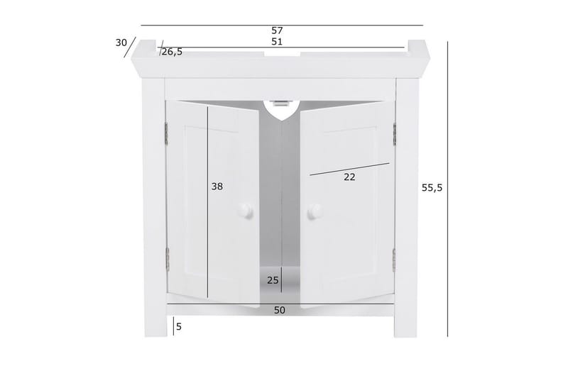 Servantensokkel Wohnling King Lakkert MDF 2 Dører Moderne - Oppbevaring - Oppbevaring til baderom - Veggskap & høyskap