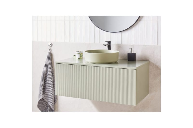 Servantskap Alzira Grønn, 100x52x40 cm - Grønn, 100x52x40 cm - Oppbevaring - Oppbevaring til baderom - Veggskap & høyskap
