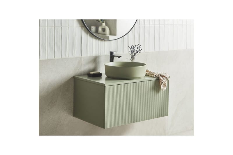 Servantskap Alzira Grønn, 80x52x40 cm - Grønn, 80x52x40 cm - Oppbevaring - Oppbevaring til baderom - Veggskap & høyskap