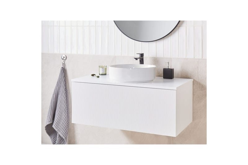 Servantskap Alzira Hvit, 100x52x40 cm - Hvit, 100x52x40 cm - Oppbevaring - Oppbevaring til baderom - Veggskap & høyskap