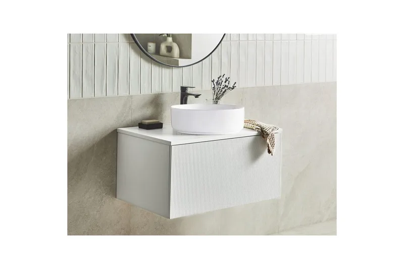 Servantskap Alzira Hvit, 80x52x40 cm - Hvit, 80x52x40 cm - Oppbevaring - Oppbevaring til baderom - Veggskap & høyskap