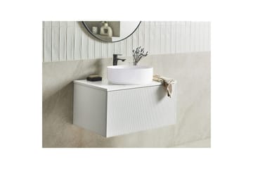 Servantskap Alzira Hvit, 80x52x40 cm - Hvit, 80x52x40 cm - Oppbevaring - Oppbevaring til baderom - Veggskap & høyskap