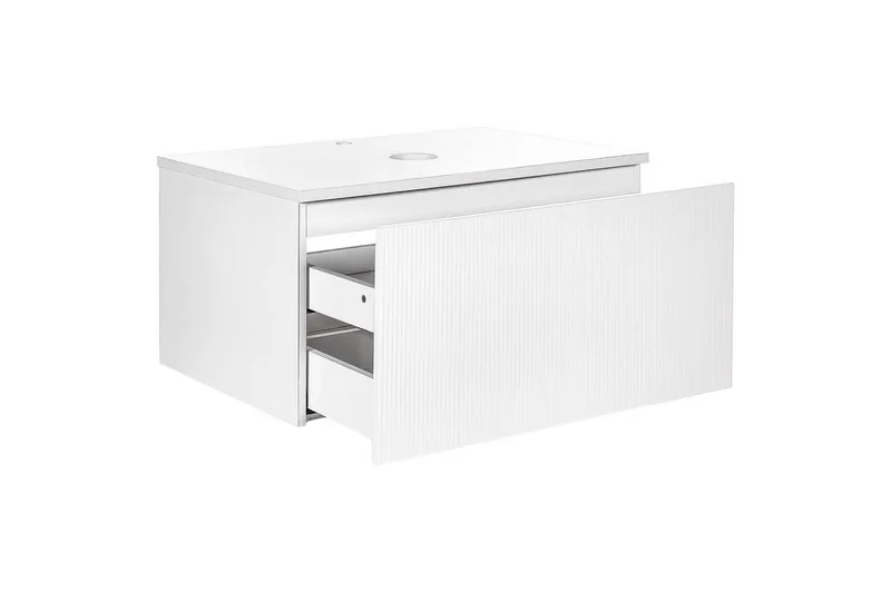 Servantskap Alzira Hvit, 80x52x40 cm - Hvit, 80x52x40 cm - Oppbevaring - Oppbevaring til baderom - Veggskap & høyskap