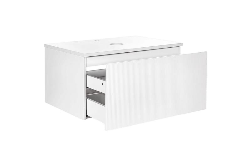 Servantskap Alzira Hvit, 80x52x40 cm - Hvit, 80x52x40 cm - Oppbevaring - Oppbevaring til baderom - Veggskap & høyskap