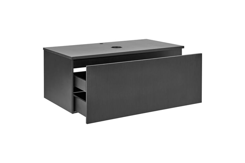 Servantskap Alzira Svart, 100x52x40 cm - Svart, 100x52x40 cm - Oppbevaring - Oppbevaring til baderom - Veggskap & høyskap