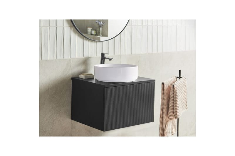 Servantskap Alzira Svart, 60x52x40 cm - Svart, 60x52x40 cm - Oppbevaring - Oppbevaring til baderom - Veggskap & høyskap