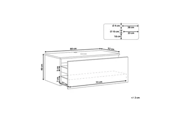 Servantskap Alzira Svart, 80x52x40 cm - Svart, 80x52x40 cm - Oppbevaring - Oppbevaring til baderom - Veggskap & høyskap