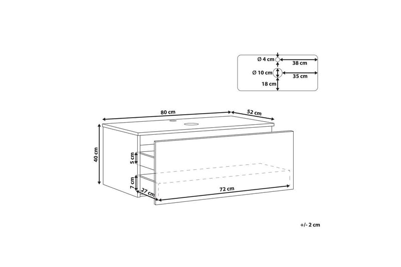 Servantskap Alzira Svart, 80x52x40 cm - Svart, 80x52x40 cm - Oppbevaring - Oppbevaring til baderom - Veggskap & høyskap