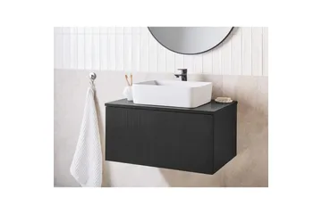 Servantskap Alzira Svart, 80x52x40 cm - Svart, 80x52x40 cm - Oppbevaring - Oppbevaring til baderom - Veggskap & høyskap