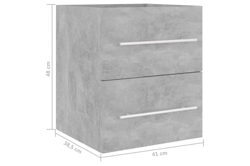 Servantskap betonggrå 41x38,5x48 cm sponplate - Grå - Servantskap & kommode