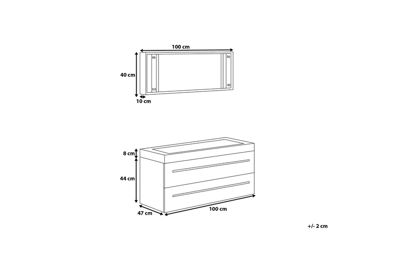 Barcelona Baderomsmøbler 47 | 100 cm - Beige - Oppbevaring - Oppbevaring til baderom - Servantskap & kommode