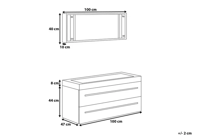 Barcelona Baderomsmøbler 47 | 100 cm - Beige - Oppbevaring - Oppbevaring til baderom - Servantskap & kommode