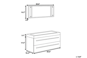 Barcelona Baderomsmøbler 47 | 100 cm - Beige - Oppbevaring - Oppbevaring til baderom - Servantskap & kommode