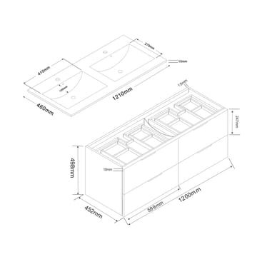 Bathlife Glädje Servantskap 1200 - Bathlife - Oppbevaring - Oppbevaring til baderom - Servantskap & kommode