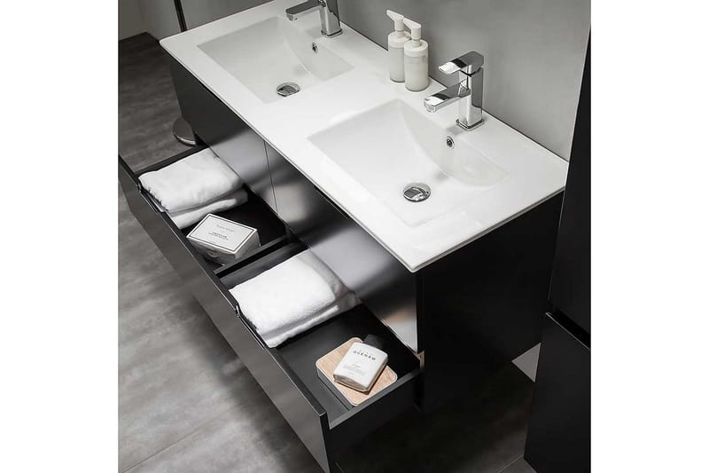 Bathlife Glädje Servantskap 1200 - Svart - Oppbevaring - Oppbevaring til baderom - Servantskap & kommode