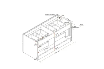 Bathlife Glädje Servantskap 1200 - Svart - Oppbevaring - Oppbevaring til baderom - Servantskap & kommode