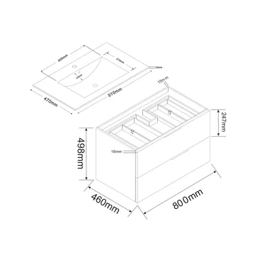 Bathlife Glädje Servantskap 800 - Oppbevaring - Oppbevaring til baderom - Servantskap & kommode