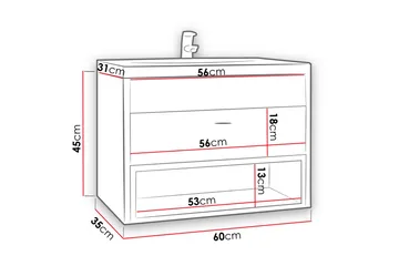 Ekomi Servantskap - Hvit - Oppbevaring - Oppbevaring til baderom - Servantskap & kommode
