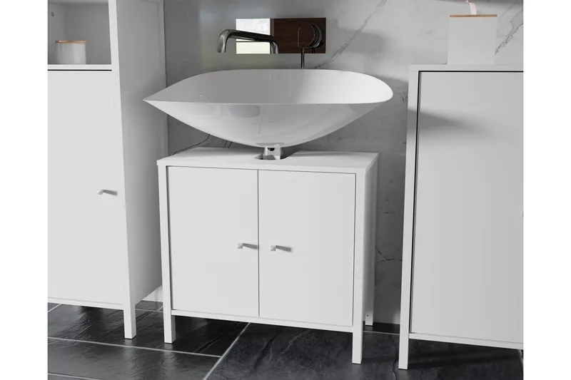 Elsassona Servantskap 35x64 cm 2 Skap - Hvit - Oppbevaring - Oppbevaring til baderom - Servantskap & kommode