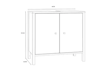 Elsassona Servantskap 35x64 cm 2 Skap - Hvit - Oppbevaring - Oppbevaring til baderom - Servantskap & kommode