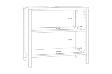 Elsassona Servantskap 35x64 cm 2 Skap - Hvit - Oppbevaring - Oppbevaring til baderom - Servantskap & kommode