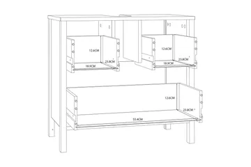 Elsassona Servantskap 35x64 cm 2 Skuffer - Hvit - Oppbevaring - Oppbevaring til baderom - Servantskap & kommode