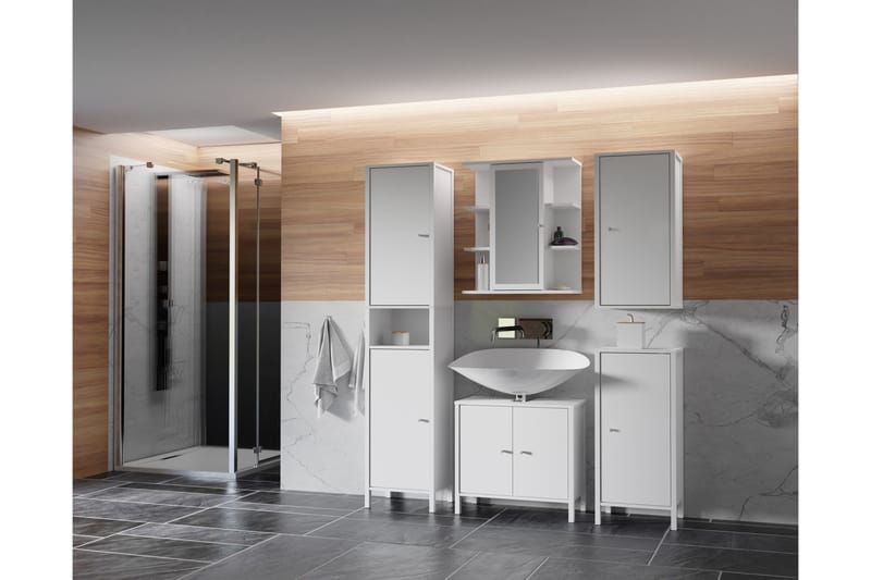 Elsassona Servantskap 35x64 cm 2 Skuffer - Hvit - Oppbevaring - Oppbevaring til baderom - Servantskap & kommode