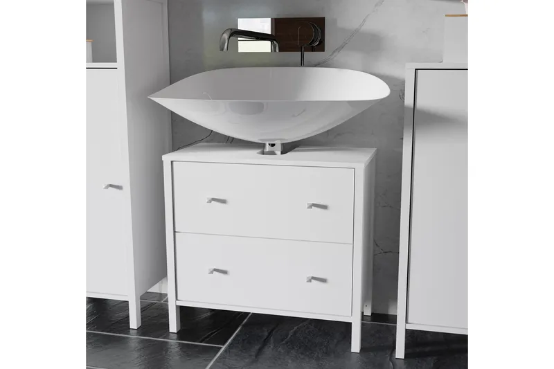 Elsassona Servantskap 35x64 cm 2 Skuffer - Hvit - Oppbevaring - Oppbevaring til baderom - Servantskap & kommode