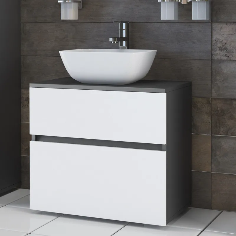 Hudnall Servantskap 60x35 cm - Antrasitt/Hvit - Oppbevaring - Oppbevaring til baderom - Servantskap & kommode