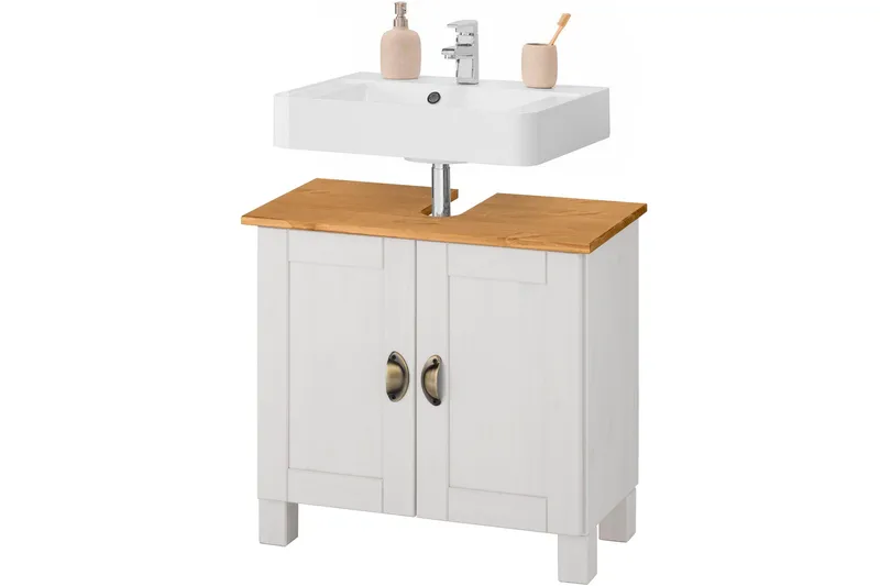 Moglielle Servantskap - Hvit/Brun - Oppbevaring - Oppbevaring til baderom - Servantskap & kommode