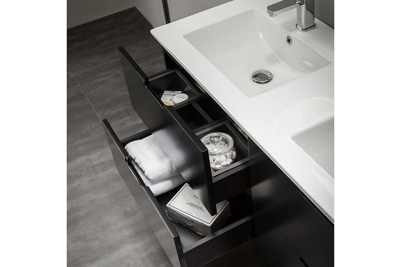 Servantskap Bathlife Glädje 1200 - Svart - Servantskap & kommode