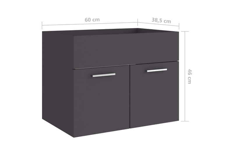 Servantskap grå 60x38,5x46 cm sponplate - Grå - Servantskap & kommode
