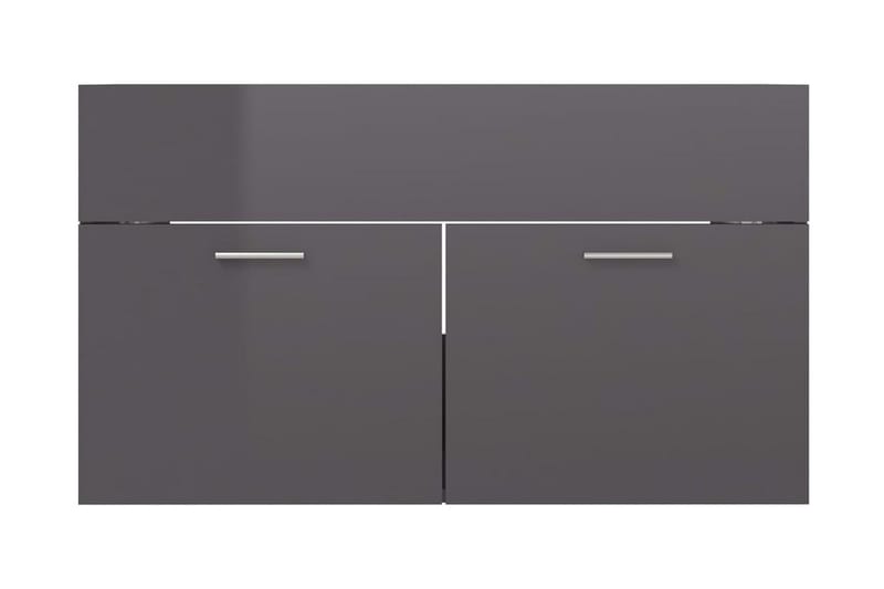 Servantskap høyglans grå 80x38,5x46 cm sponplate - Grå - Servantskap & kommode
