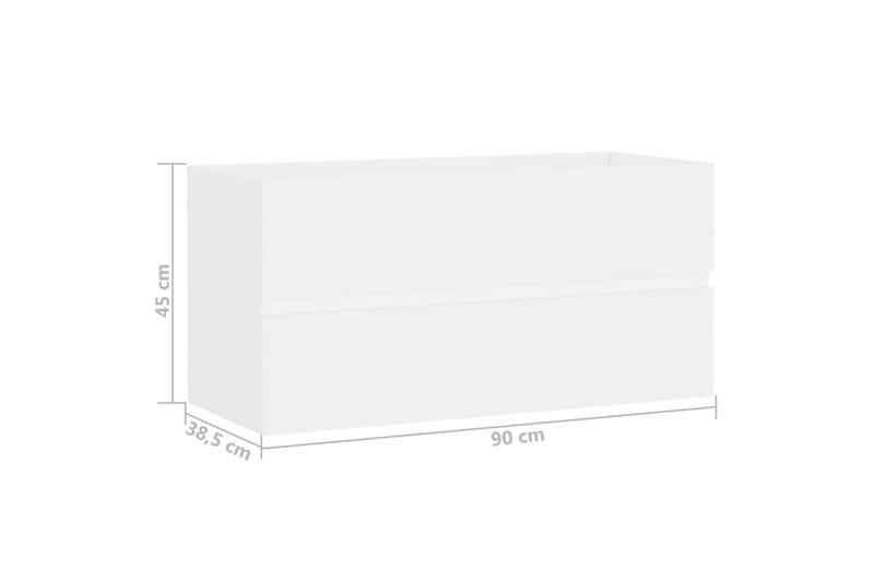 Servantskap hvit 90x38,5x45 cm sponplate - Hvit - Servantskap & kommode