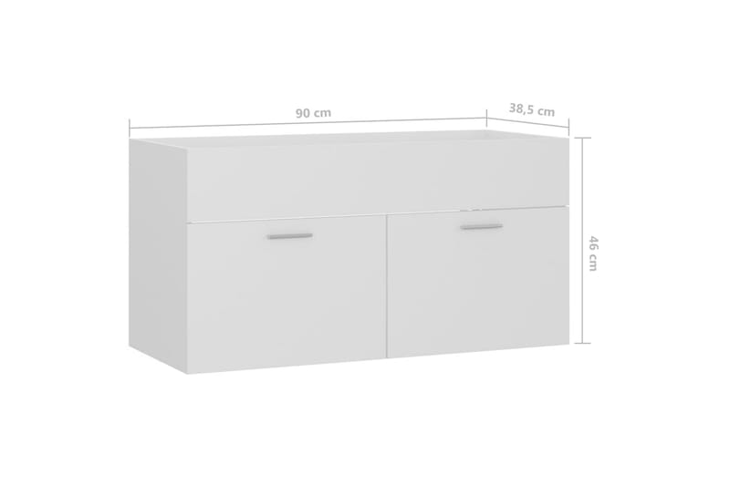 Servantskap hvit 90x38,5x46 cm sponplate - Hvit - Servantskap & kommode